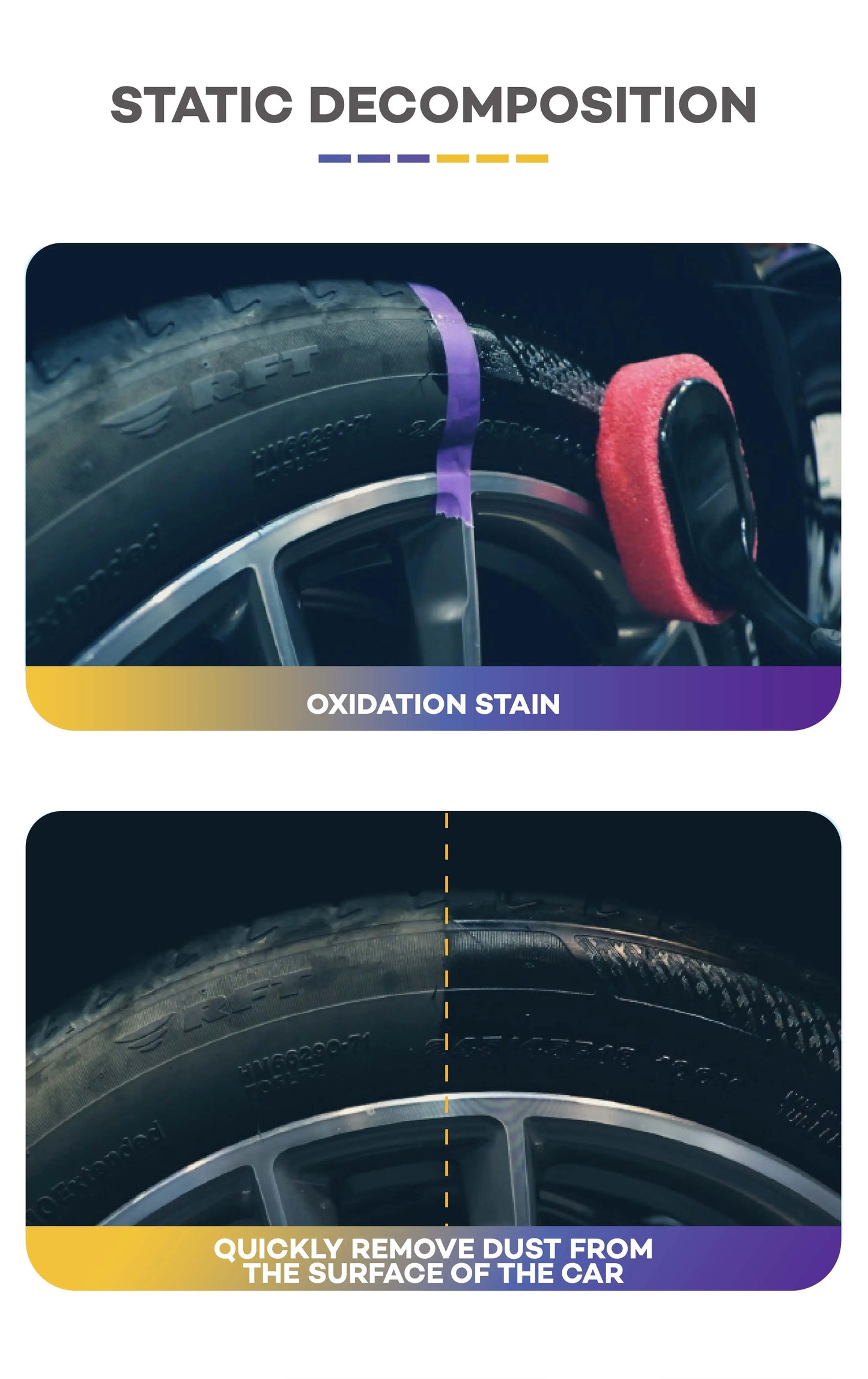 Black Wet Look Tire Shine Dressing -Automotive Clear Coat Tire Dressing Spray for Glossy Wet Tire Look, Vinyl & Plastic, with UV