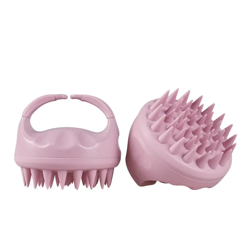 Scalp Brush Massager Sculp Scrubber Brush Wheat Straw Biodegradable Silicone Shampoo Brush Hair Scalp Massager For Hair Growth