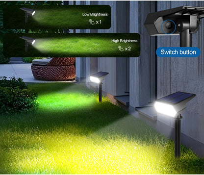 LED Outdside Lighting Light Sensor Garden Park Night Decor Lawn Pathway Solar Spotlight Walkawy Lamp White/Warm White Lights ﻿