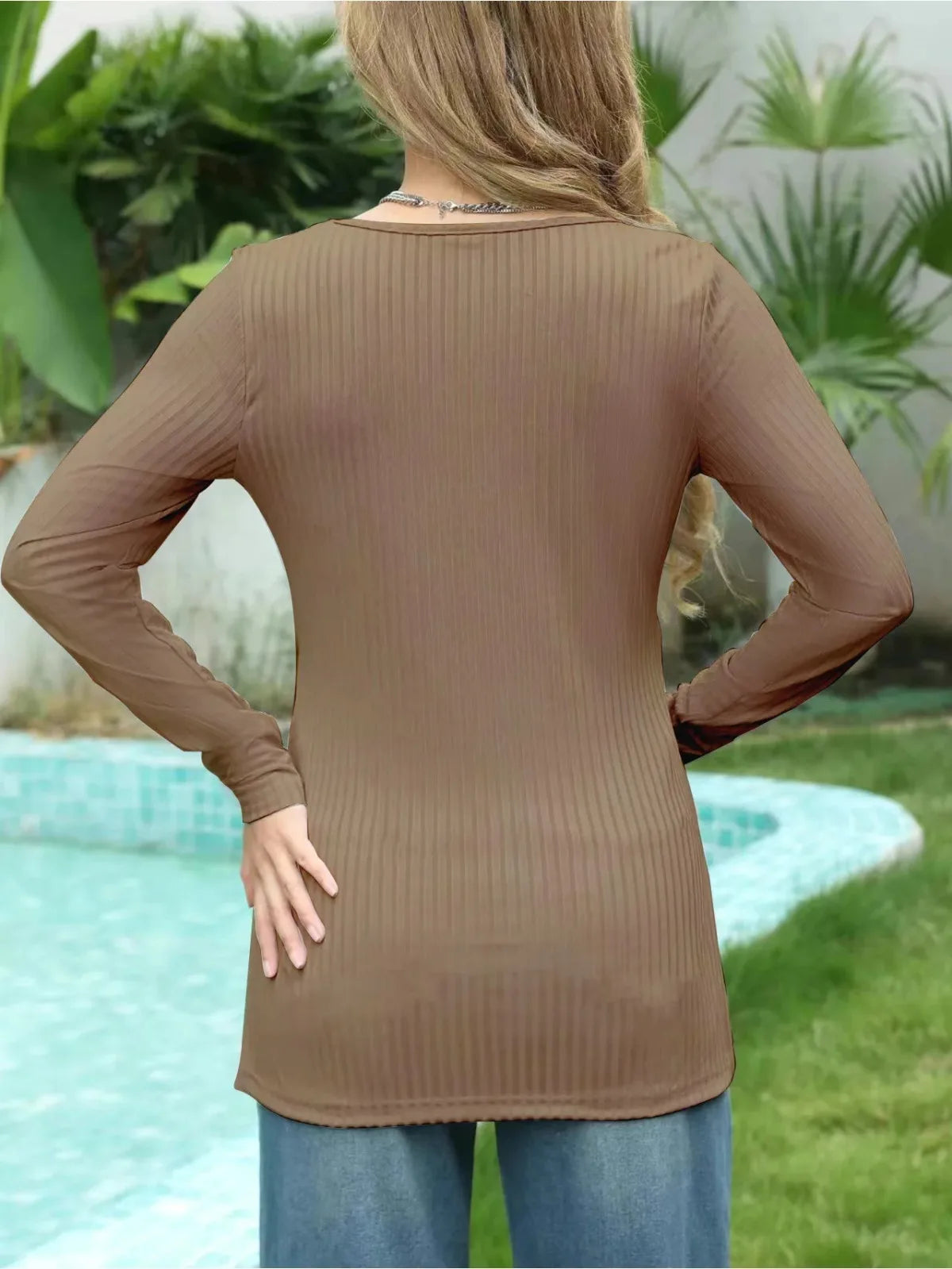 Spring New Maternity Clothes Round Neck Solid Color Slit Long Sleeve Base T-shirt Tops For Pregnant Women Maternity Wear