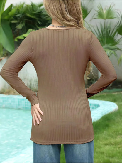 Spring New Maternity Clothes Round Neck Solid Color Slit Long Sleeve Base T-shirt Tops For Pregnant Women Maternity Wear