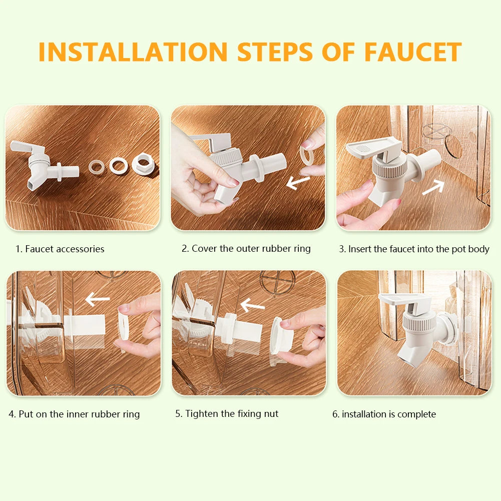 5L Jug Beverage Gallon Detachable Base Portable Juice Jug Cold Kettle with Faucet Water Dispenser Jug for Parties and Daily Use