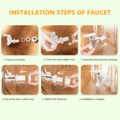 5L Jug Beverage Gallon Detachable Base Portable Juice Jug Cold Kettle with Faucet Water Dispenser Jug for Parties and Daily Use