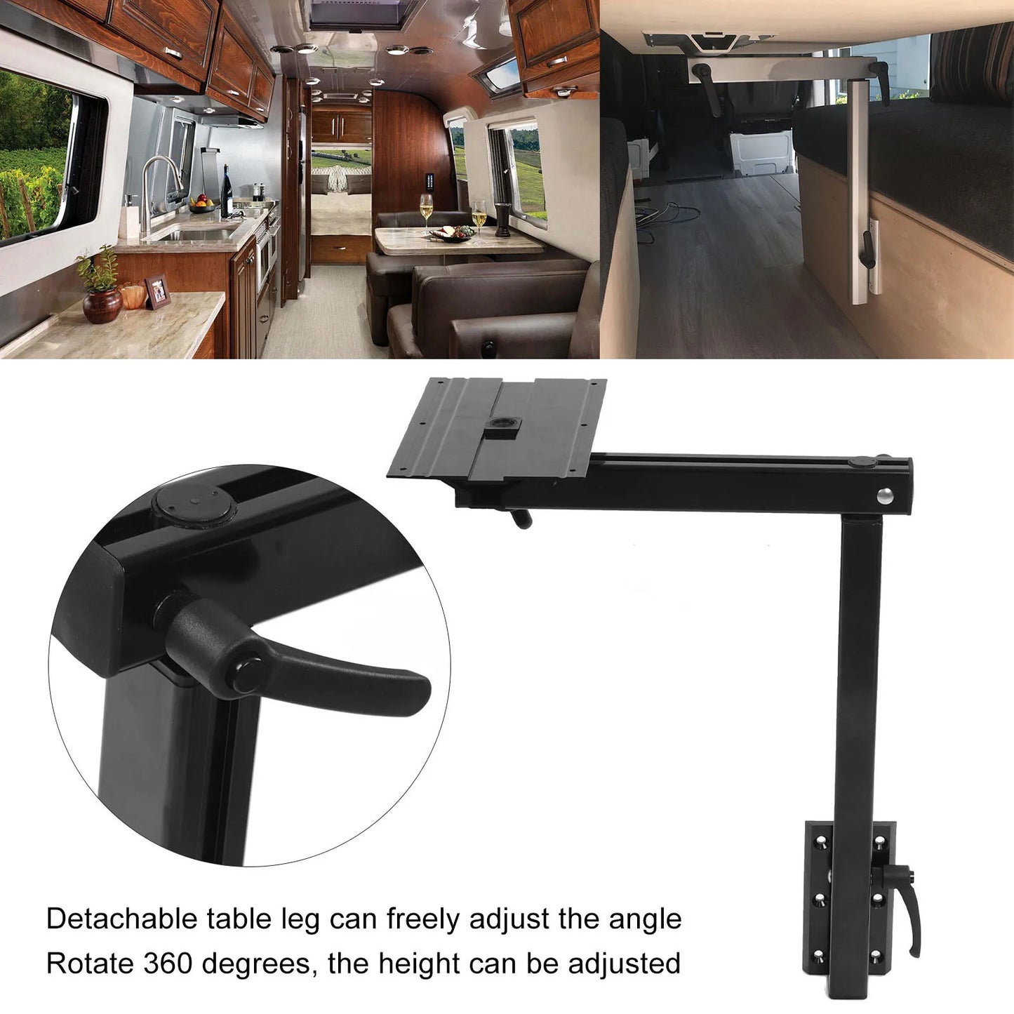Table Legs  Table Legs Black Heavy Duty Removable 360° Rotation Oxidized  Lightweight for RV Yachts