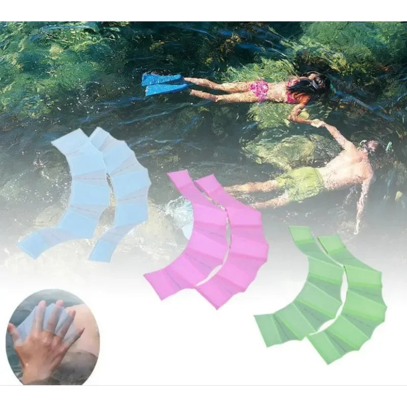 Swimming Flip Board Training Gloves Freestyle Rowing Sailor's Palm Silicone Pad Palm Duck Palm Fingertips Diving Equipment