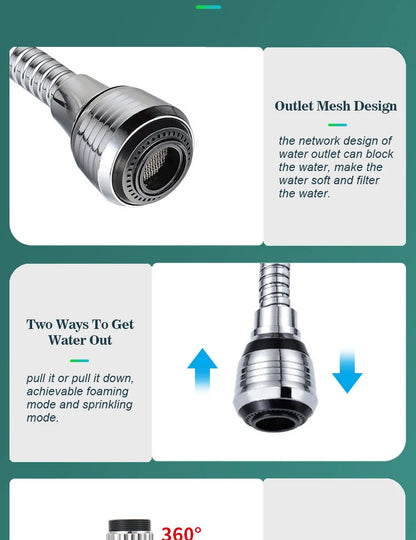Kitchen Faucet Nozzle Extender Sink Water Tap Nozzle Filter Bubbler Faucet Aerator Attachment Home Bathroom Toilet Accessories