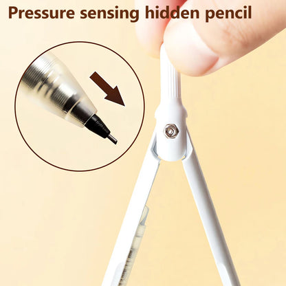 M&G Push-Free Mechanical Lead Compass *1 with Cap for Student Exam Drawing Student Stationery White