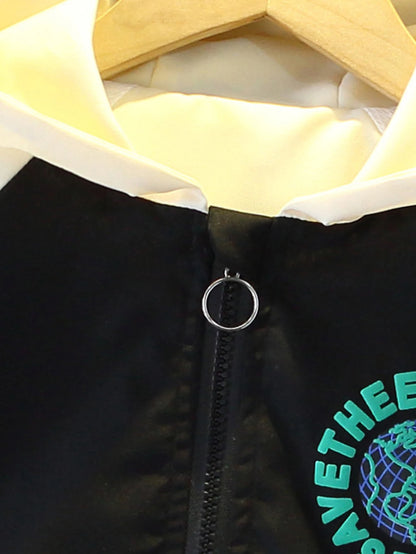 Color - Blocked Hooded Baseball Coats for Boys (3 - 10 Y) in Trendy Spring - Autumn Style