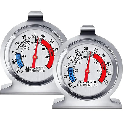 2/4Pcs Refrigerator Thermometer -30~30°C/-20~80°F, Classic Fridge Analog Thermometer Large Dial with Red Indicator Thermometer
