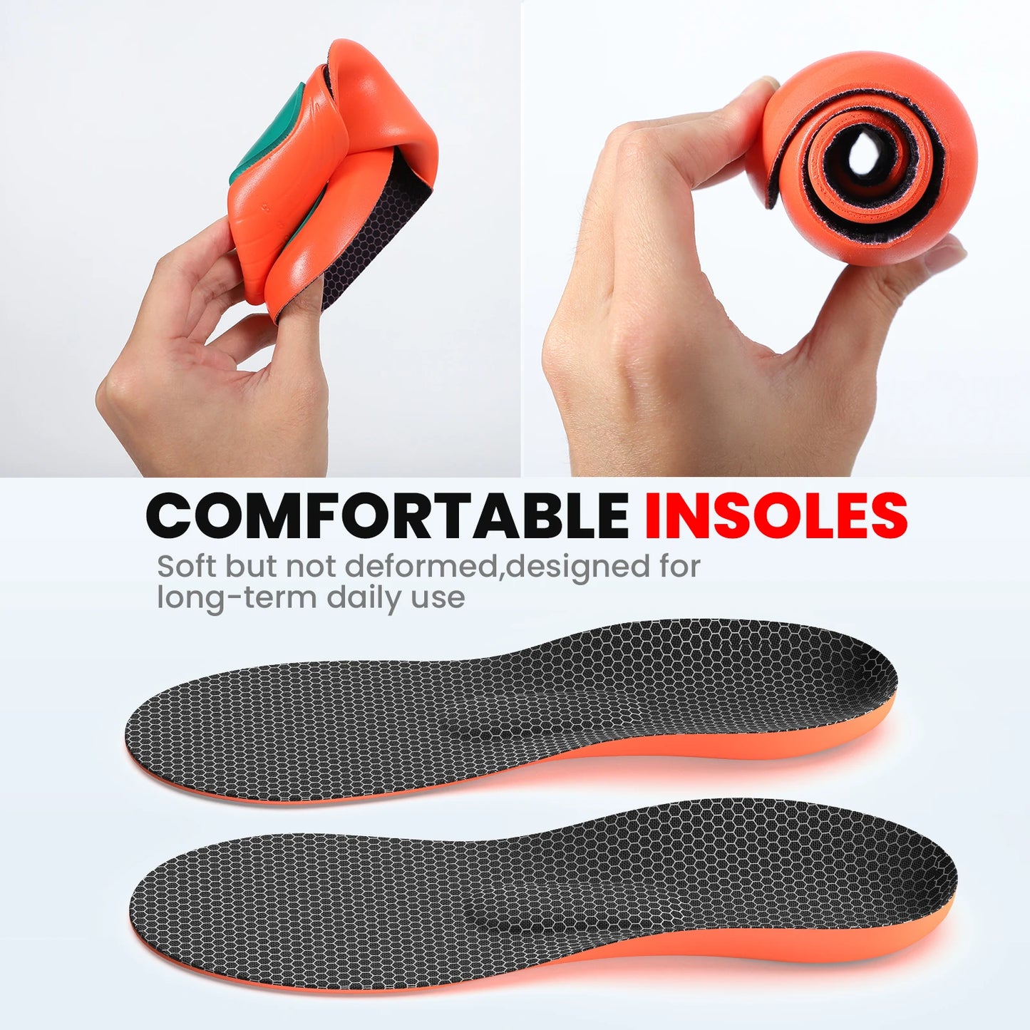 Orthopedic Sports Elasticity Insoles Shoes Sole Unisex Technology Shock Absorption Breathable Running Sport Arch Support Insoles