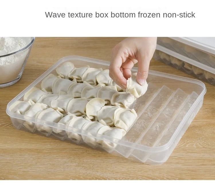 Food Storage Box, Fruit Egg Organizer, Refrigerator Fresh Keep Organizer, Kitchen Leak Proof Dumpling Storage Box