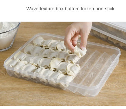Food Storage Box, Fruit Egg Organizer, Refrigerator Fresh Keep Organizer, Kitchen Leak Proof Dumpling Storage Box