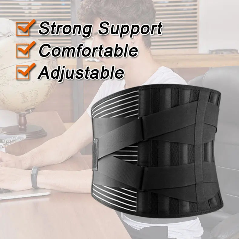 Back Braces for Lower Back Pain Relief with 6 Stays, Breathable Back Support Belt, Anti-skid lumbar support belt with 16-hole