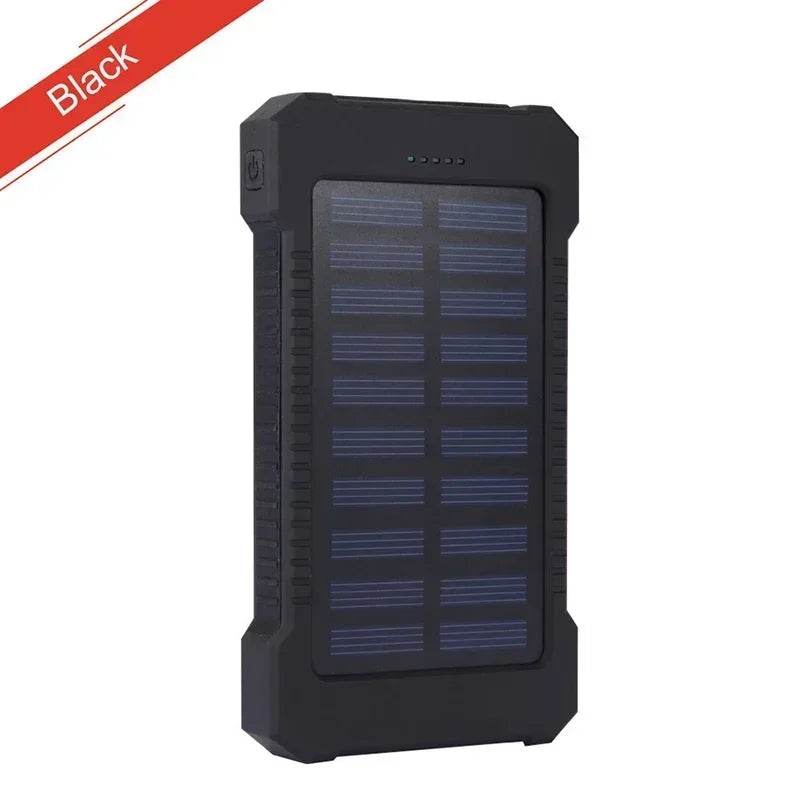 Solar Power Bank 10000mah Portable Waterproof External Battery Powerbank 20000 mah Phone Charger LED PoverBank For iphone huawei