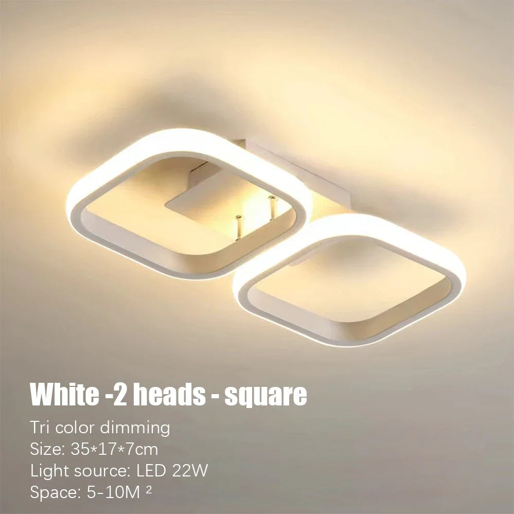 LED Ceiling Light 3 colors Modern Round Square-shaped For Hallway Bedroom Checkroom Living Room Restaurant Staircase Lighting