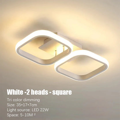 LED Ceiling Light 3 colors Modern Round Square-shaped For Hallway Bedroom Checkroom Living Room Restaurant Staircase Lighting