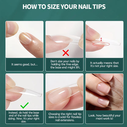 NAILPOP Soft Gel Nail Tips 600PCS Pre-Buff Full Cover Coffin Almond  Oval Shaped Nail Extenison Tips Half Matte Gel X Fake Nails