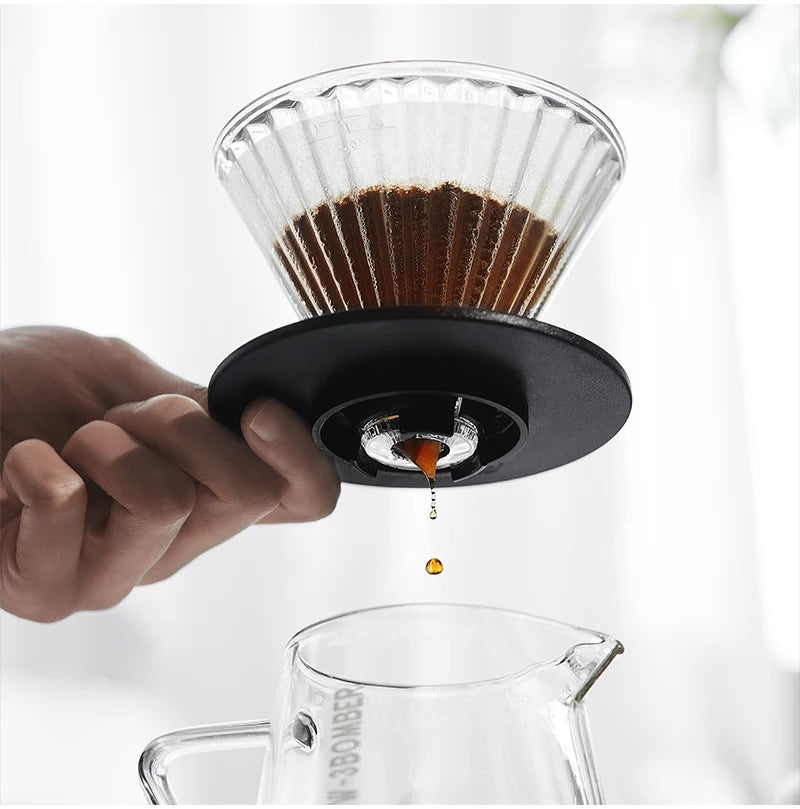 MHW-3BOMBE Pour Over Coffee Dripper Glass Coffee Dripper Coffee Filter Cup Reusable Coffee Drip Filter Cone Coffee Maker