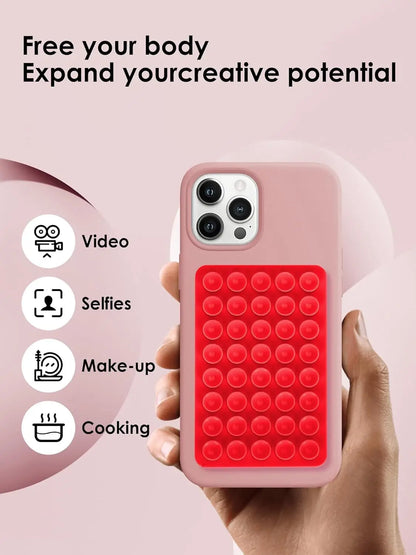 Heart Shape Double Sided Phone Suction Holder, Multi-Purpose Silicone Suction Cup Phone Mount Phone Case Sticky Phone Grip