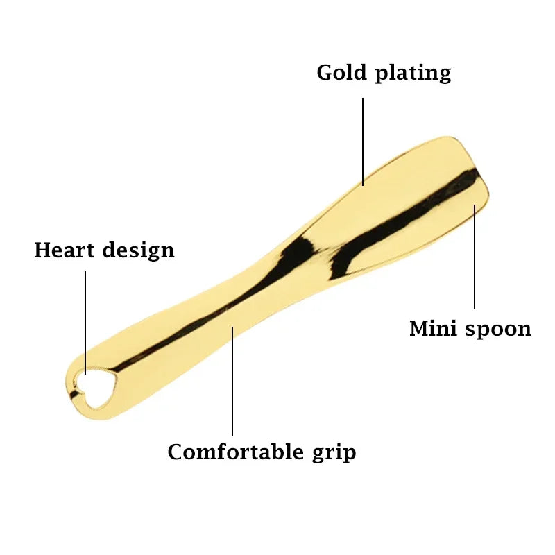 Metal Makeup Spatula Zinc Alloy Curved Scoop Facial Mask Eye Cream Mixing Brush Mini Spoon Stick Skincare Cosmetic Beauty Tool
