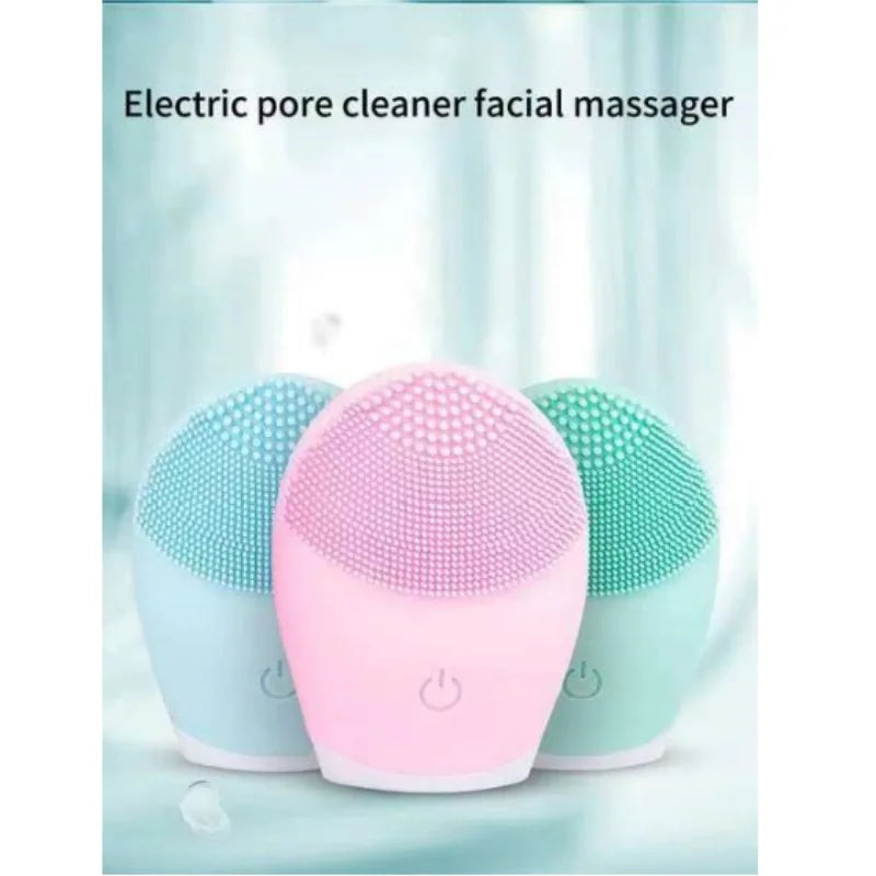 Electric Silicone Facial Cleanser Massager Skincare Massage Tool Beauty Machine Vibration Cleaning Of Pores Self Provided Batter