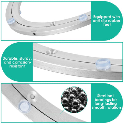 14 Inch Rotating Metal Turntables Dining Table Bearing Heavy Duty Round Dining Table Smooth Swivel Plate for Dining Table