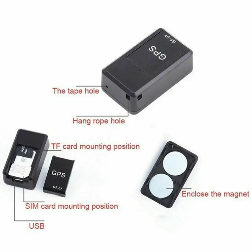 GPS car tracker GF-07 for vehicles, motorcycles, bicycles and pets - real-time GSM/GPRS locator and positioning device