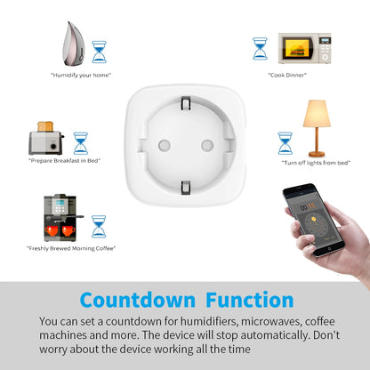 Smart Plug WiFi/Zigbee Socket EU 20A With Power Monitor Timing Function Voice Control Works With Alexa GoogleHome