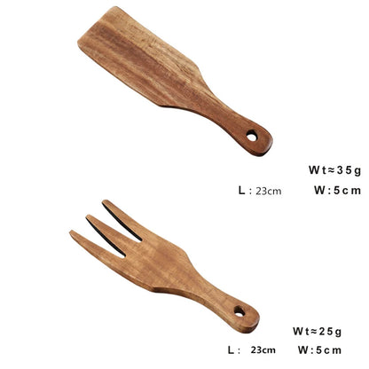 Wooden Salad Server, Wood Salad Tong and Spoon Set, Salad Serving Utensils Wooden Salad Hands & Spatula for Kitchen Home Cooking
