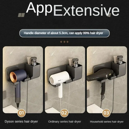 Wall-mounted hair dryer rack No punching hair dryer rack Toilet hair dryer bracket Bathroom hair dryer hanger