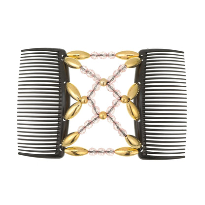 Vintage Creative Magic Hair Comb Double Row Elastic Hair Comb Disc Hair Clip For Women Headwear Hair Comb Hair Clip Fashion Hair