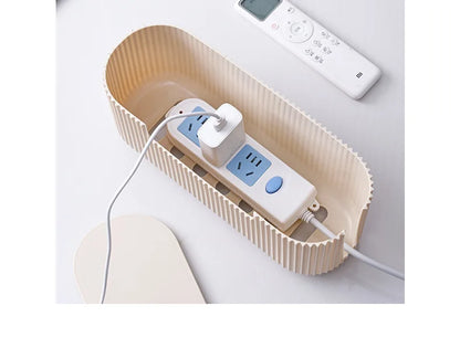 Creative Simple Wire Box Bamboo Wood Cover Cable Management Box Plug Board Storage Box Power Cord Charger Storage