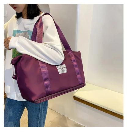 Carry On Travel Duffle Bag  Waterproof Sports Gym Tote Bags for Women Large Capacity Storage Luggage Handbag