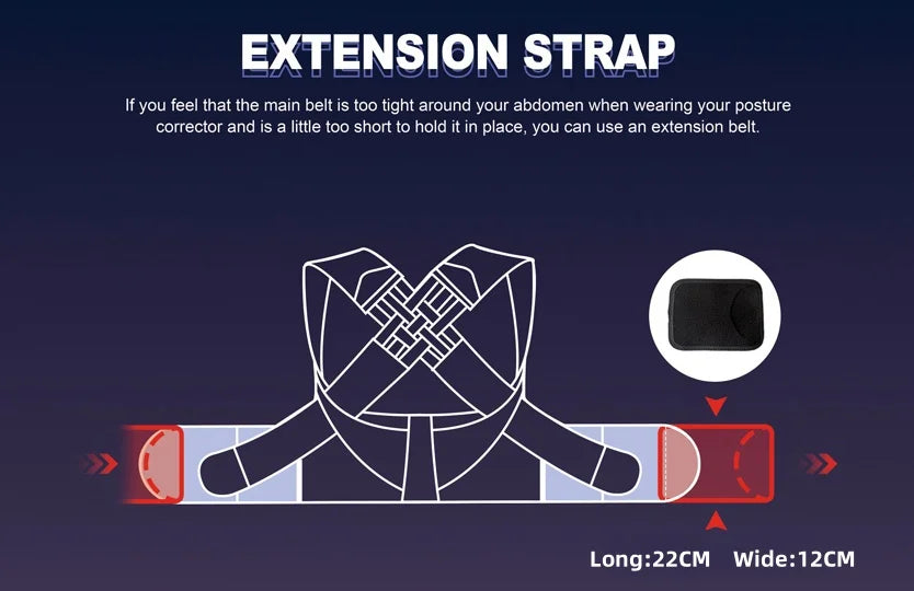 Posture Back Brace Adjustable Back Support Strap to Men and Women Prevent Spinal Distortion and Hunchback Suitable for Exercise