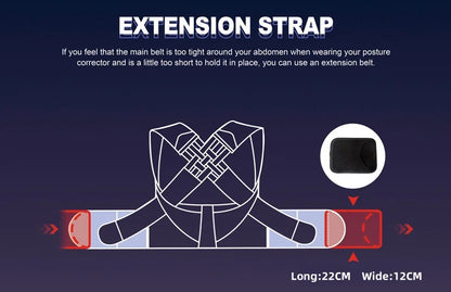 Posture Back Brace Adjustable Back Support Strap to Men and Women Prevent Spinal Distortion and Hunchback Suitable for Gym Body