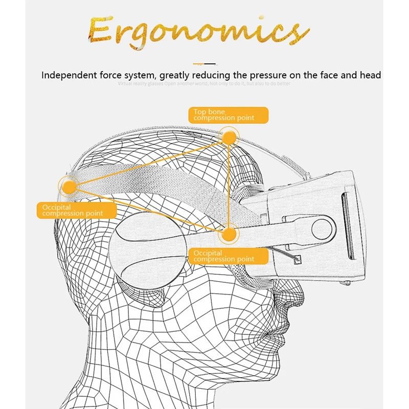 VR Glasses 3D Virtual Reality Headset Helmet For Phone Lenses Goggles Devices Viar Smart Smartphones Cell Game Viewer Mobile Set