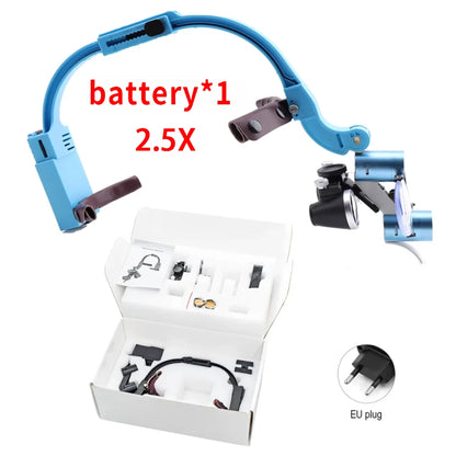 Dental Loupes LED Head Light Lamp With Carton Box 5W Light 2.5X 3.5X Binocular Loupes Dentistry Surgical Headlight