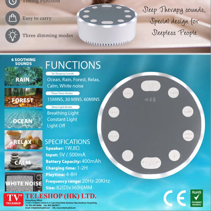 Intelligent Speaker White Noise Sleep Music Sound Adjustment Mood Sleeping Aid With Ambient Lighting