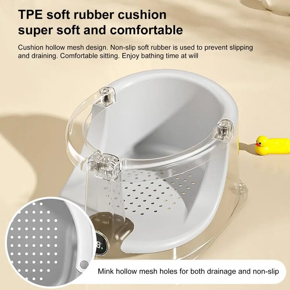 Bath Seats For Babies Sitting Up Baby Bath Tub Seat With Temperature Sensor Children Safety Shower Assistance Supplies For Home