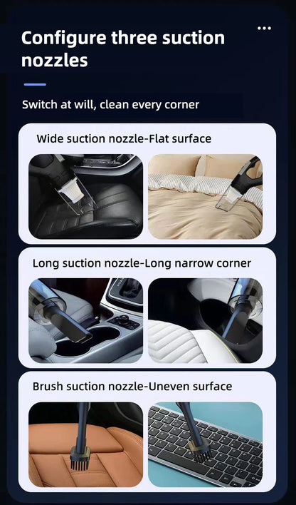 Car Multipurpose Vacuum Cleaner Handheld Powerful Suction Rechargeable Car and Home Dual Use Small Wireless Vacuum Cleaner