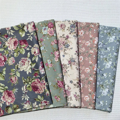 160x50cm Vintage Rose Flower Cotton Fabric Cotton Bedding Cotton Clothing Hair Ring Fabric