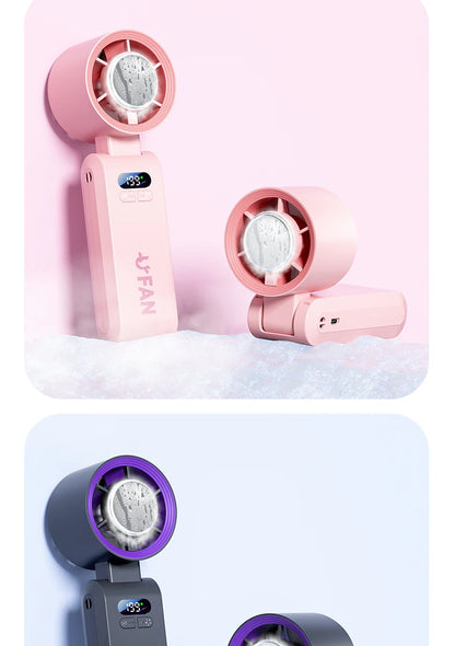 Handheld Fan, Portable Handheld Fan with Ice Function Turbo Powerful Rechargeable Fans  for Outdoor Indoor travel essentials
