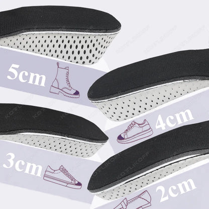 Height Increase Half Shoe Insoles Heel Insert Sport Cushion EVA Memory Foam Heel Lifting 2/3/4/5CM Taller Invisible Heighten Pad