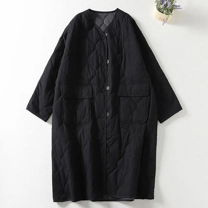 Oversized Women Parkas Overcoat New  Autumn Winter Lightweight Down Cotton Jacket Female Long Warm Padded Jacket Single-breasted