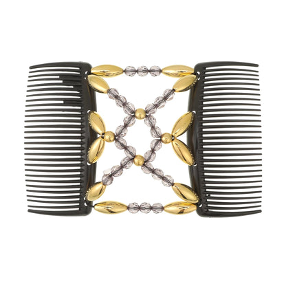 Vintage Creative Magic Hair Comb Double Row Elastic Hair Comb Disc Hair Clip For Women Headwear Hair Comb Hair Clip Fashion Hair