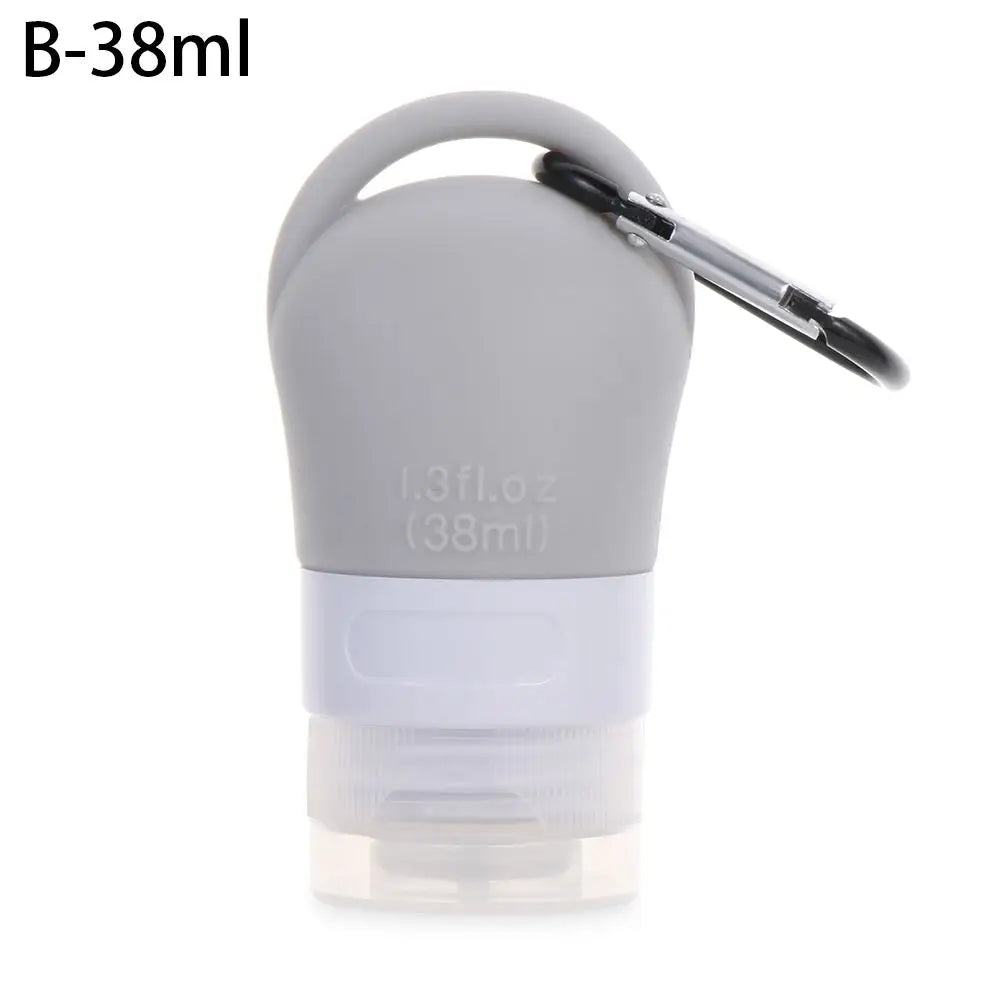 Travel Bottle Leakproof Silicone Refillable Squeezable Travel Tube with Keychain Hook for Cosmetic Toiletry Shampoo