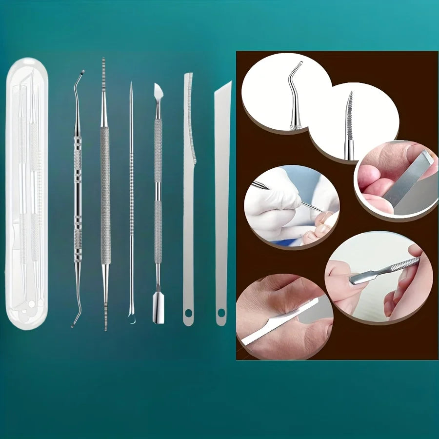 6pcs Nail Tool Set, Keratin Nippers and Cuticle Scissors,Dead Skin and Callus Nail Clippers,Professional Foot Care Nail Scissors