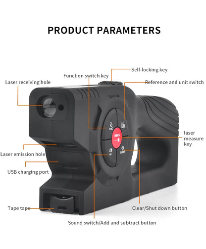 wintape digital display laser distance meter laser tape measure three-in-one intelligent digital measuring ruler