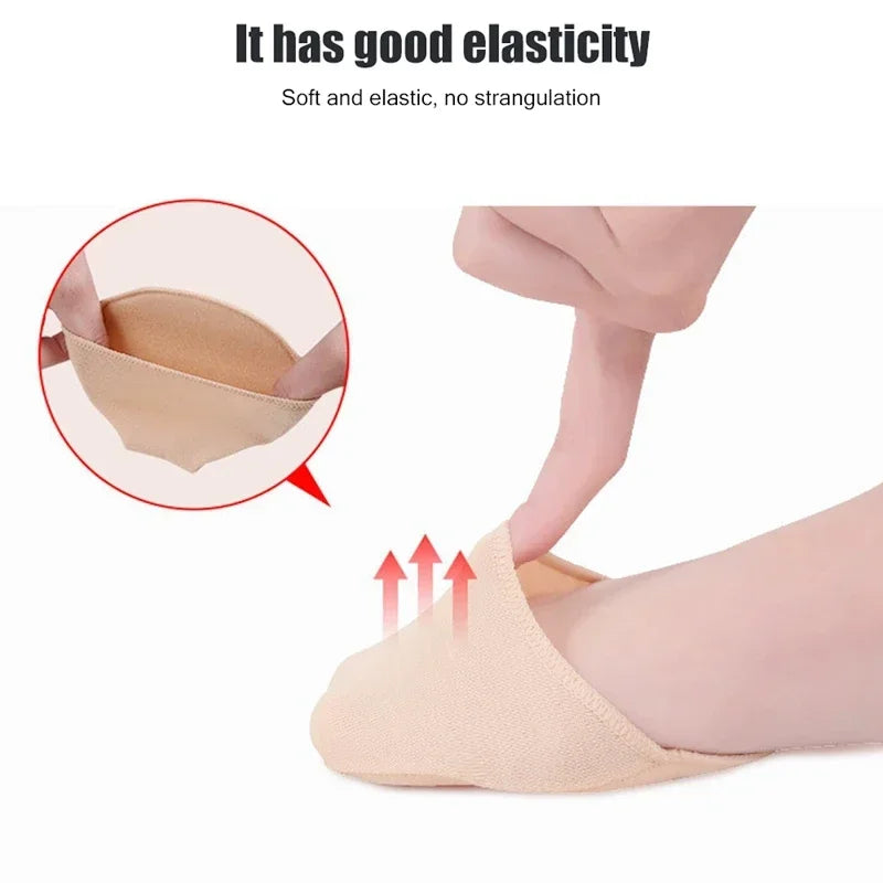 Womens High-Heeled Shoe Insoles-Ergonomic Half Insoles Protective Five-toe Forefoot Pads Ultra-Absorbent Non Skid Half Sock