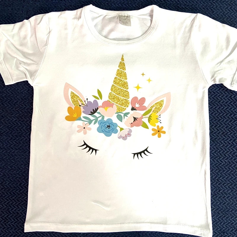 Rainbown Unicorn Heat Thermal Transfer For Clothes Cute Cartoon Iron-On Transfers Sticker On Babys Clothes DIY Aniaml Applique